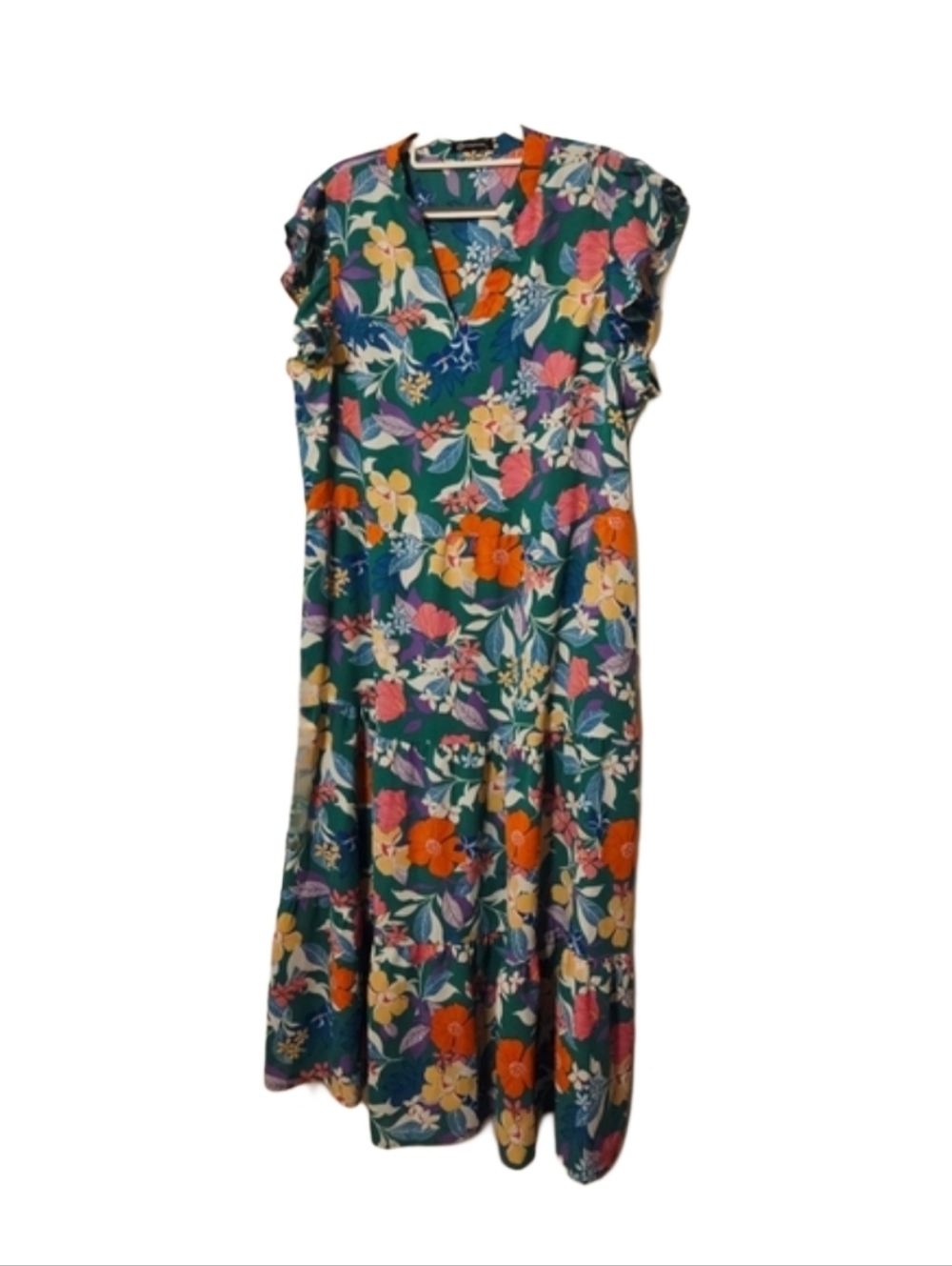 NWOT - Floral Midi Dress with Cap Sleeves